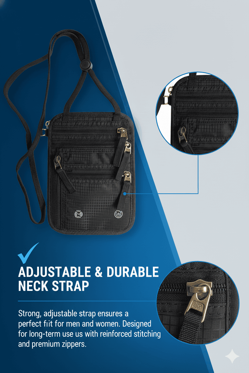 LAG Neck Wallet with RFID Blocking 8